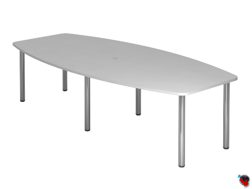 Konferenztisch lichtgrau, Bootsform -  Füße verchromt - 280 cm lang- extra gross  - sofort lieferbar !!