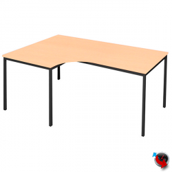 Artikel Nr. 332101 - Freiformtisch-Winkel Schreibtisch 200 cm Buche Dekor Winkel links - Maß: 200 x 120/80 cm - Lieferzeit ca. 6 Wochen !!!