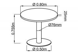 Besprechungstisch rund 80 cm Durchmesser -Platte Buche- Säulenfuss chrom- sofort lieferbar !!!