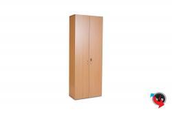 Artikel Nr. 114642 - Aktenschrank Holz, Budget Star-Büroschrank mit Flügeltüren, 80 x 37,5 x 215 cm- Buche - 6 OH - super stabil mit Sichtrückwand - Preishammer - Bestseller- sofort lieferbar !