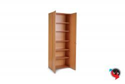 Aktenschrank Holz, Budget Star-Büroschrank mit Flügeltüren, 80 x 37,5 x 215 cm- Buche - 6 OH - super stabil mit Sichtrückwand - Preishammer - Bestseller- sofort lieferbar !