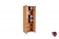 Aktenschrank Holz, Budget Star- Büroschrank mit Flügeltüren, 80 x 37,5 x 178,5 cm- Buche - 5 OH - super stabil mit Sichtrückwand - Preishammer - Bestseller- sofort lieferbar !