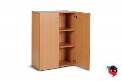 Aktenschrank Holz, Budget Star- Sideboard mit Flügeltüren, 80 x 37,5 x 73 cm - Buche- 2 OH - super stabil mit Sichtrückwand - Preishammer - sofort lieferbar !