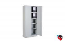 Stahlschrank 80 cm breit, 180 cm hoch, 40 cm tief, abschließbar, für Büro & Werkstatt, grau (lichtgrau) / Aktenschrank 4,5 OH - Materialschrank - Werkzeugschrank // sofort lieferbar // AKTION ab 94 € - unschlagbarer Preis - Topseller