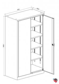 Stahlschrank 80 cm breit, 180 cm hoch, 40 cm tief, abschließbar, für Büro & Werkstatt, grau (lichtgrau) / Aktenschrank 4,5 OH - Materialschrank - Werkzeugschrank // sofort lieferbar // AKTION ab 94 € - unschlagbarer Preis - Topseller