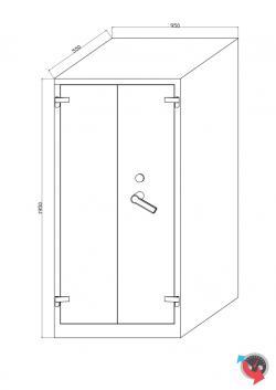 Feuergeschützer Stahl-Aktenschrank lichtgrau - lichtgrau- Mass: 95 x 55 x 195 cm ( b x t x h )- Preishammer- Sofort lieferbar 3 Tage !!!! 