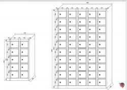 Stahl-Wertfachschrank - Schliessfachschrank - Handyschrank- Kleinfachschrank - 5 Abteile je 10 Fächer übereinander, Gesamt 50 Fächer- lichtgrau-sofort lieferbar