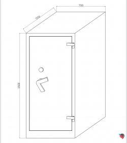 Feuergeschützter Stahl - Aktenschrank - lichtgrau- Mass: 70 x 55 x 150 cm ( b x t  x h cm) - Lieferzeit 3 Tage - Preis-und Lieferhammer !!!! 