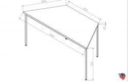 Trapeztisch Buche 120 x 60 cm - Platte Buche- sofort lieferbar !!!