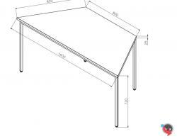 Trapeztisch Ahorn 160 x 80 cm - Platte Ahorn - Lieferzeit ca. 4-6 Wochen !!! 