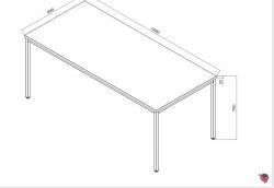 Schreibtisch-Besprechungstisch-Konferenztisch-Besuchertisch 180 x 80 cm lichtgrau - Platte 25 mm stark- super stabil - sofort lieferbar - Preishit !