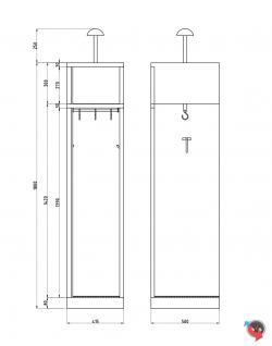 Feuerwehrschrank Serie Budget - zum selber konfigurieren- Wertfach und Garderobentüre, sowie Füsse optional möglich - Helmhalter - Mass: 41,5 breit x 50 tief  x 180 cm hoch - sofort lieferbar ! Topseller- Preisstar ! 