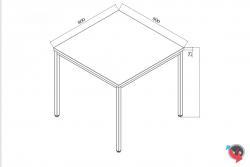 Besprechungstisch- Schulungstisch-Seminartisch 80 x 80 cm Platte lichtgrau 25 mm Platte - super stabil-  sofort lieferbar- Preishit !