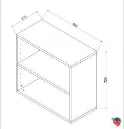 Aktenschrank Holz, Budget Star- Sideboard mit Flügeltüren, 80 x 37,5 x 73 cm- lichtgrau - 2 OH - super stabil mit Sichtrückwand - Preishammer - sofort lieferbar !