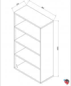 Aktenschrank Holz, Budget Star- Büroschrank mit Flügeltüren, 80 x 37,5 x 143 cm- lichtgrau - 4 OH - super stabil mit Sichtrückwand - Preishammer - sofort lieferbar !