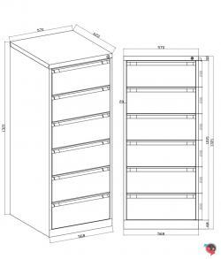 Stahl Karteischrank A5- zweibahnig - 6 Auszüge - Top Schränke -  Lieferzeit 2-3 Wochen
