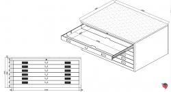 Stahl Zeichnungsschrank A0 Ablage, 6 Schübe, lichtgrau- sofort lieferbar- Preishammer !!